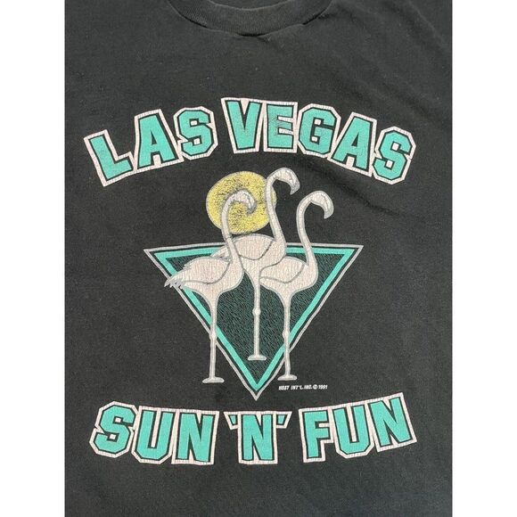 VINTAGE Las Vegas Sun N Fun 1991 Graphic T-shirt Men XL USA 90s Single Stitch - Picture 2 of 11